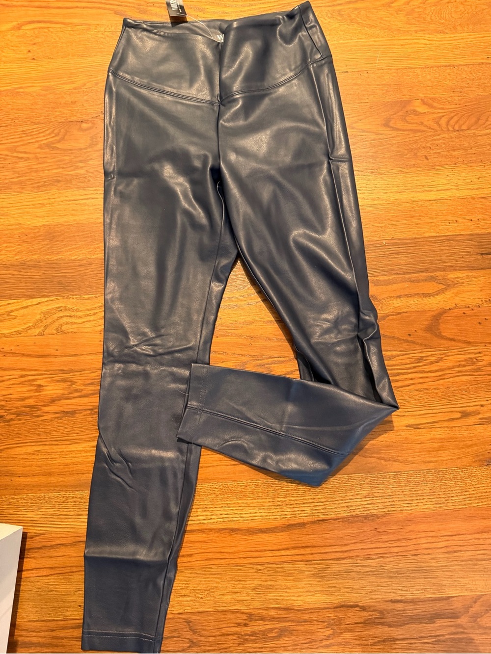 White House Black Market Faux Leather Leggings - Navy
